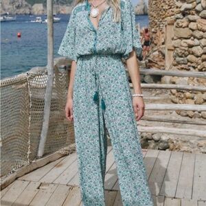 Floral Blue Jumpsuit